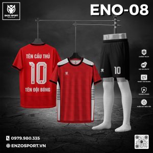 Áo Bóng Đá Không Logo ENO-08 Đỏ