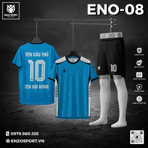 Áo Bóng Đá Không Logo ENO-08 Xanh Ya