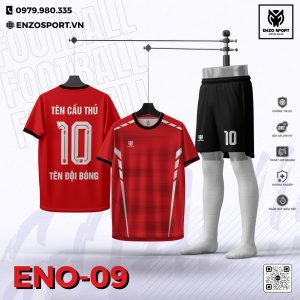 Áo Bóng Đá Không Logo ENO-09 Đỏ