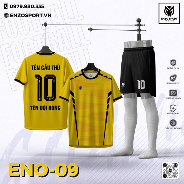 Áo Bóng Đá Không Logo ENO-09 Vàng