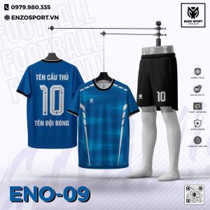 Áo Bóng Đá Không Logo ENO-09 Xanh Bích