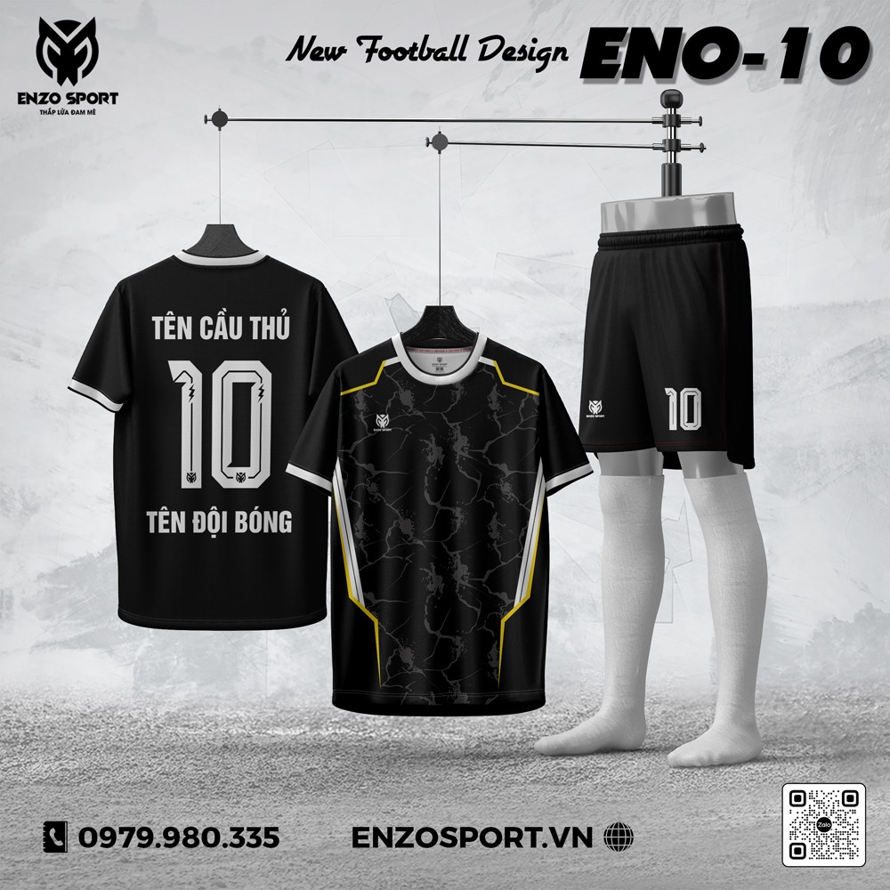 Áo Thiết Kế Không Logo ENO-10 Màu Đen