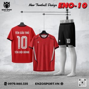 Áo Thiết Kế Không Logo ENO-10 Màu Đỏ