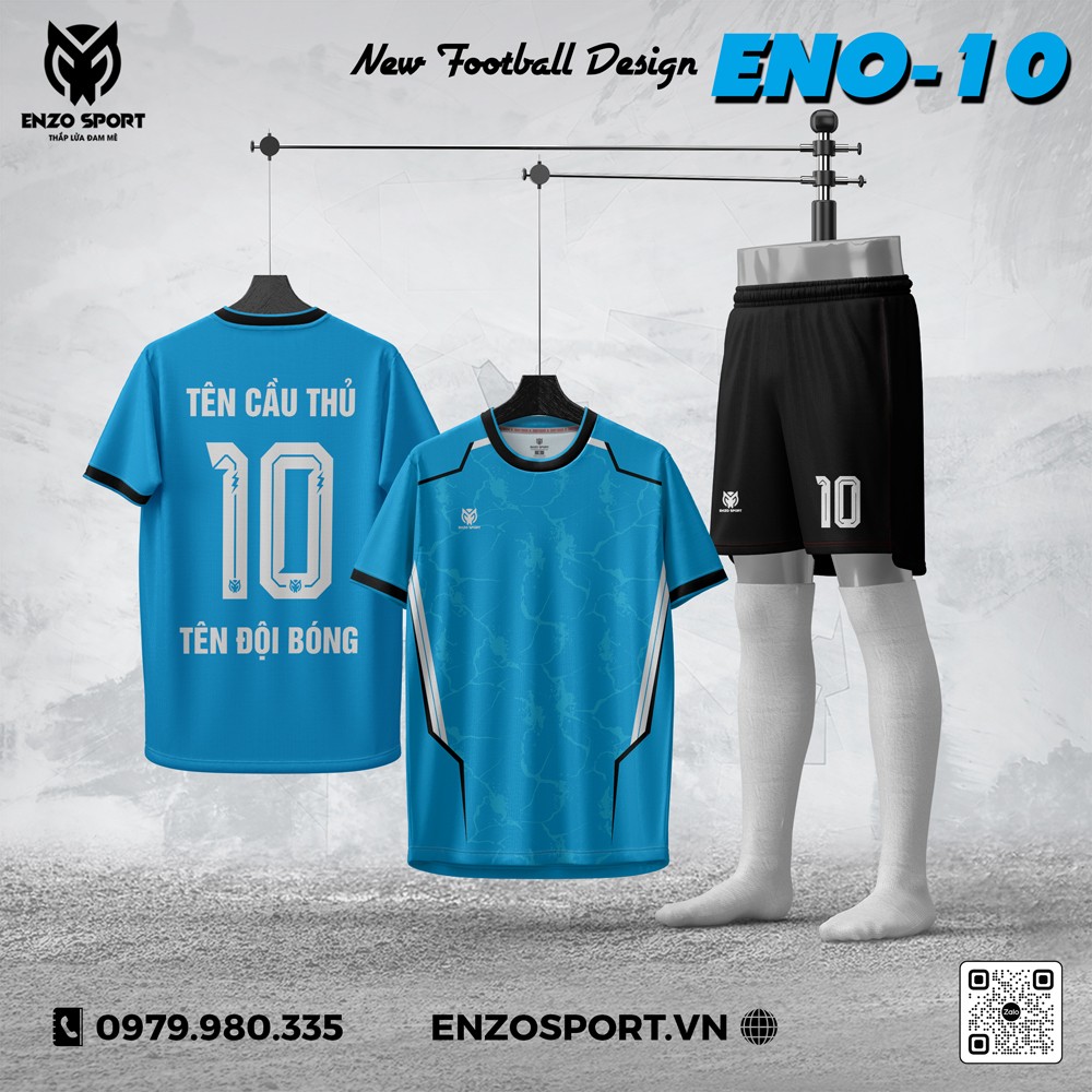 Áo Thiết Kế Không Logo ENO-10 Màu Xanh Ya