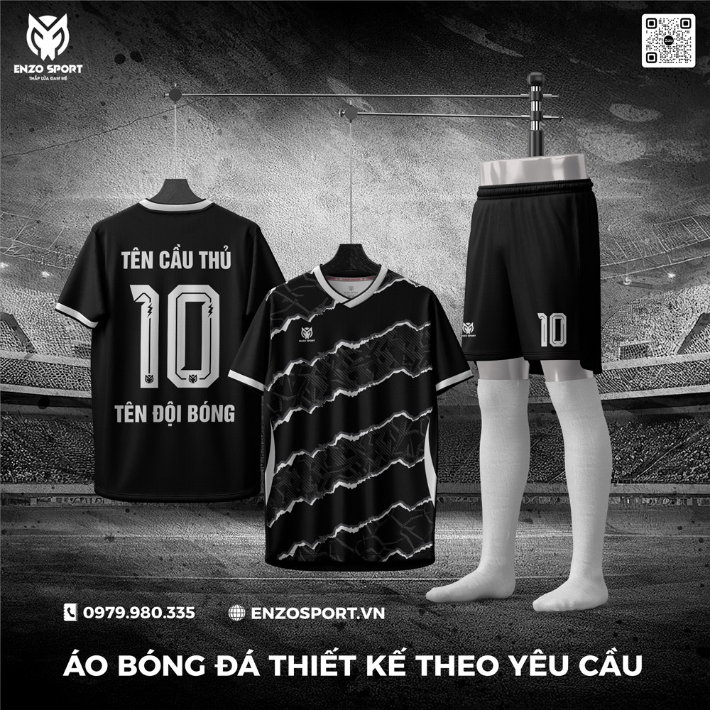 Áo Bóng Đá Không Logo Màu Đen Mới Nhất