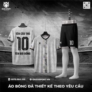 Áo Bóng Đá Không Logo Màu Xám Trắng Đẹp Nhất