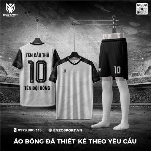 Áo Bóng Đá Không Logo Màu Trắng Đen Nổi Bật