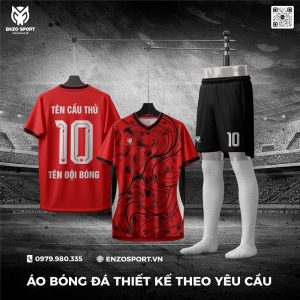 Áo Bóng Đá Không Logo Màu Đỏ Nổi Bật
