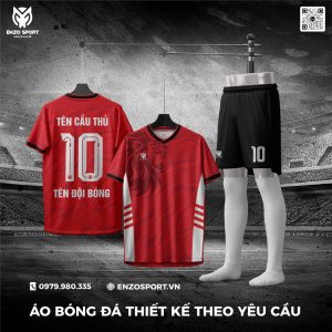 Áo Bóng Đá Không Logo Màu Đỏ Nổi Bật