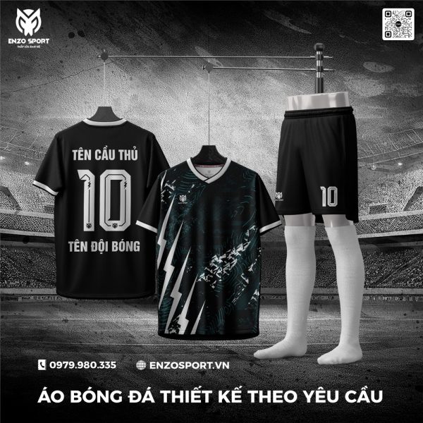 Áo Bóng Đá Không Logo Màu Đen Mới Nhất