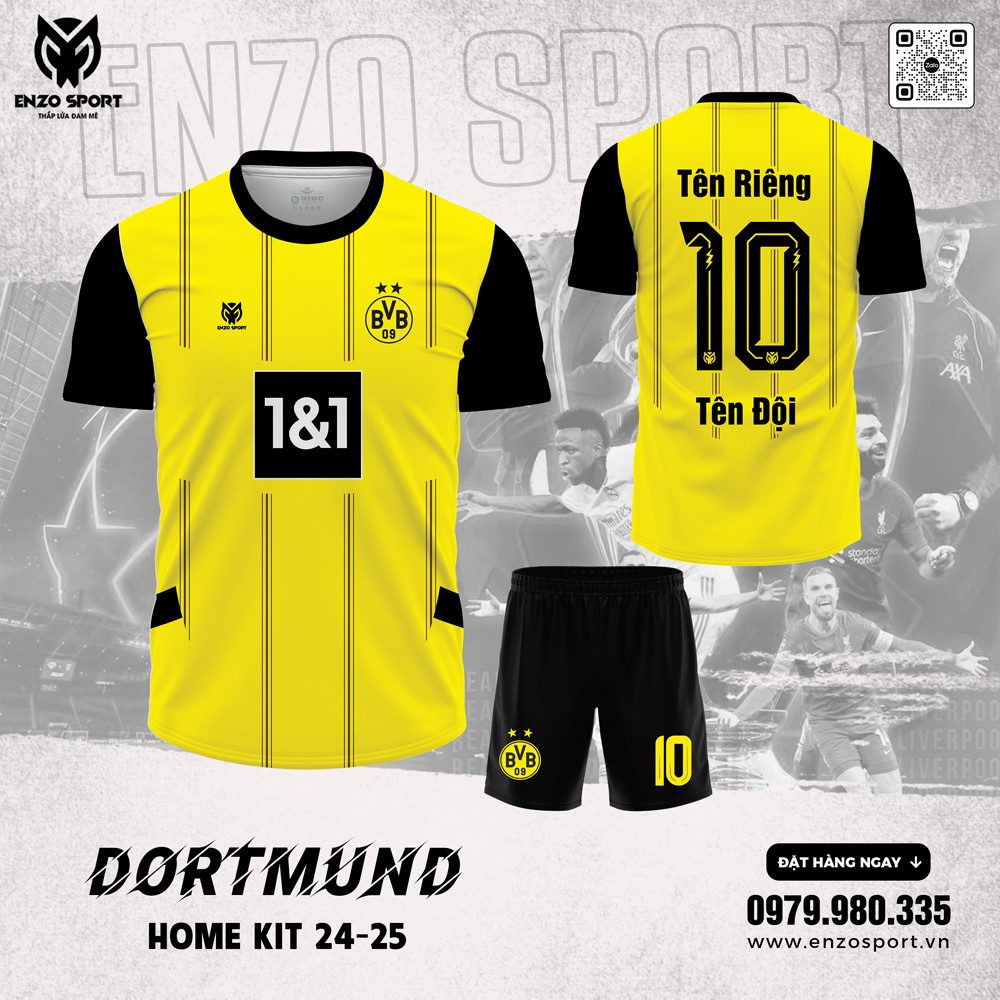 Áo đấu Dortmund mùa giải 2024-2025 màu vàng đen chính hãng Enzo Sport