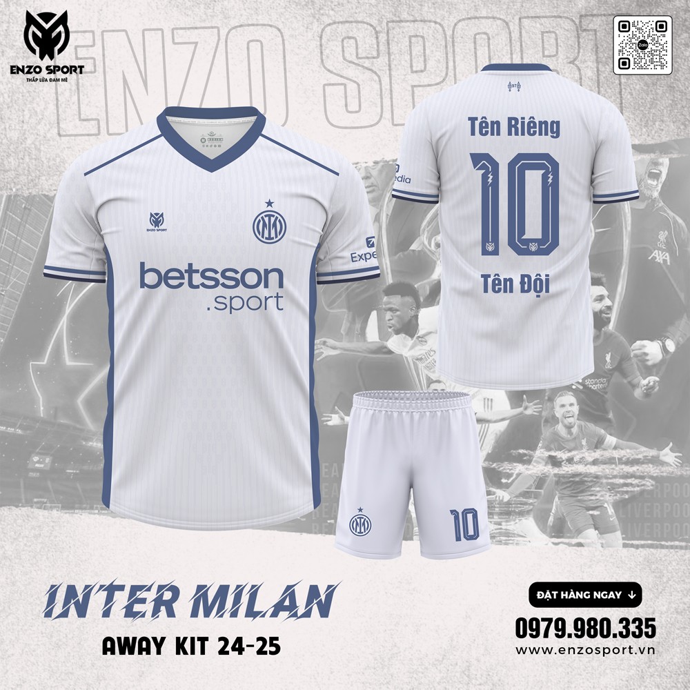 Áo Inter Milan sân khách 2024-2025 trắng tinh khôi