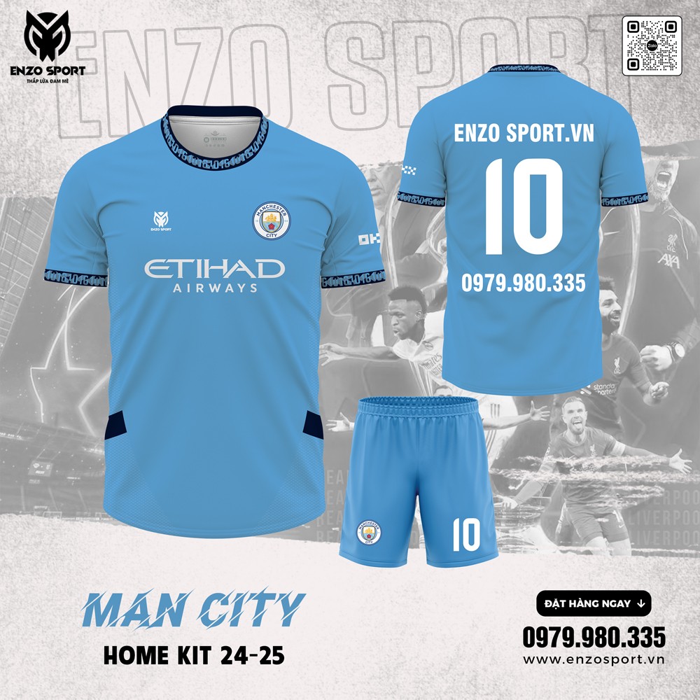 Áo đấu Manchester City sân nhà 2024–2025 màu xanh da trời