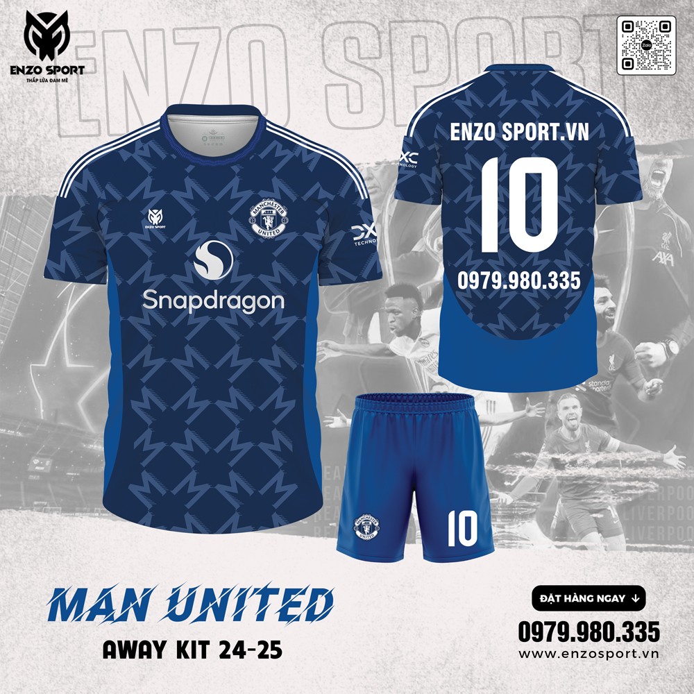 Áo đấu Manchester United sân khách 2024–2025 màu xanh navy