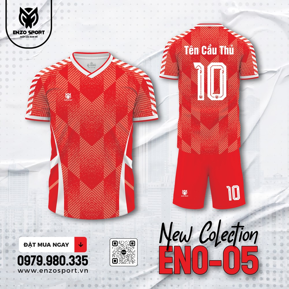 Áo bóng đá ENZO SPORT ENO-05 màu đỏ