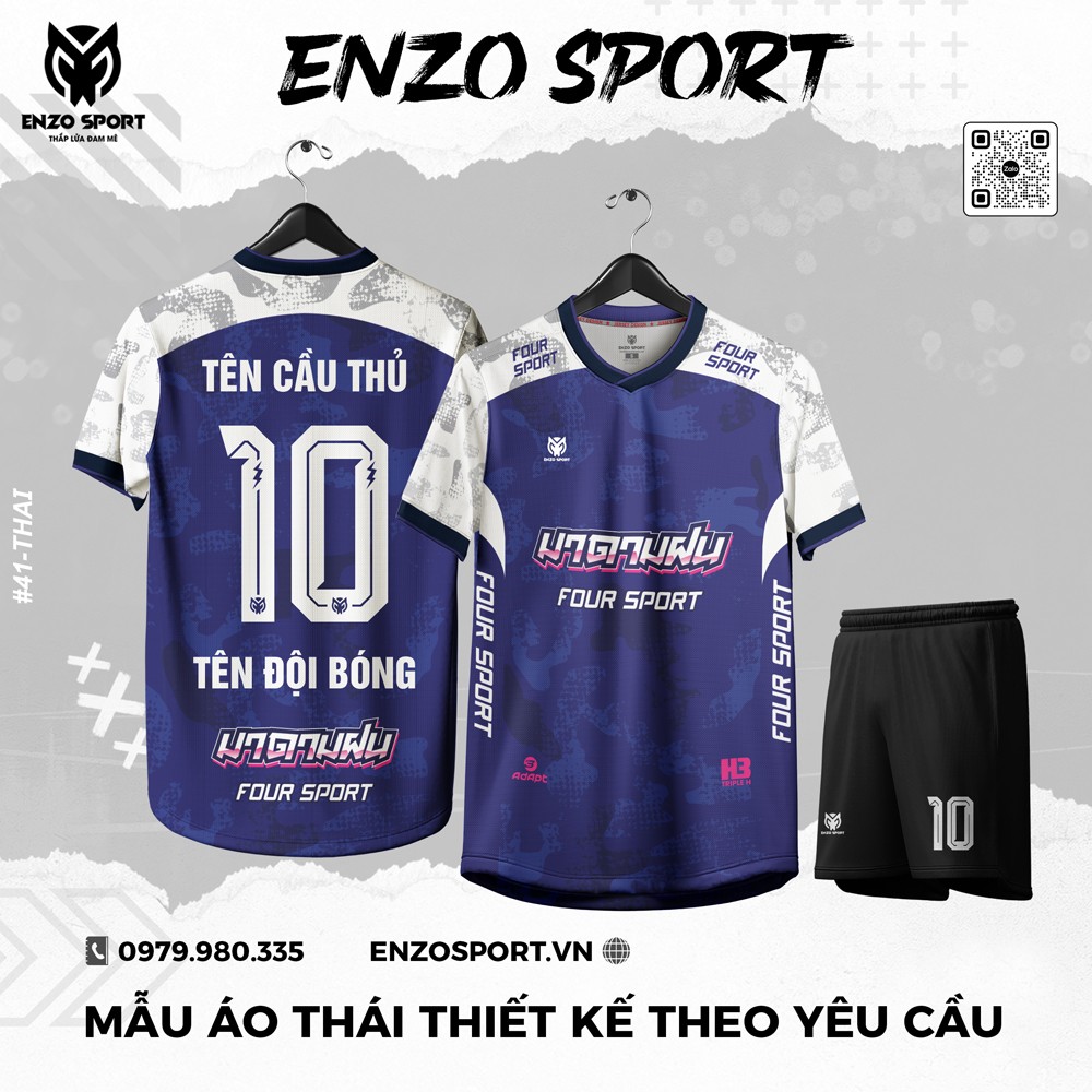 Áo bóng đá thiết kế màu tím than phối camo