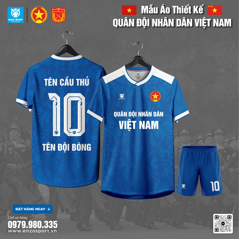 Áo bóng đá thiết kế Quân đội nhân dân Việt Nam màu xanh navy