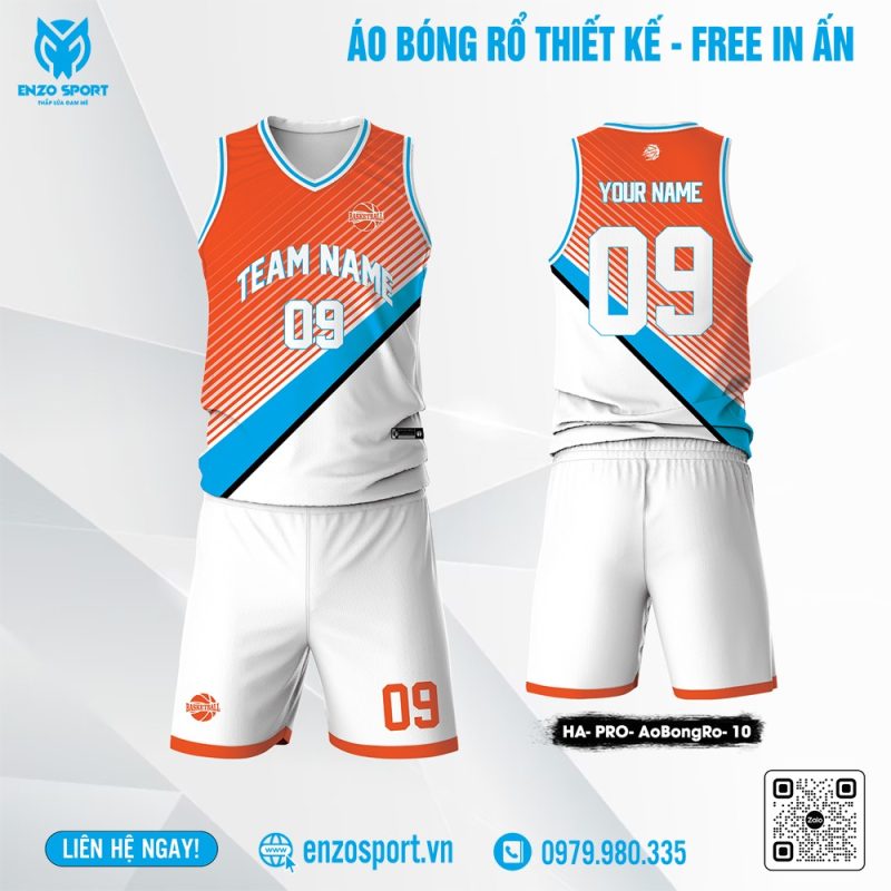 Áo Bóng Rổ Enzo Sport Cam Neon Nổi Bật – Thiết Kế Cá Tính Và Hiện Đại