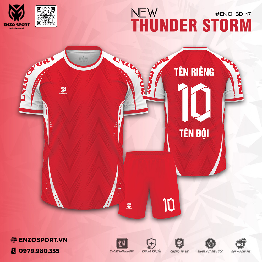 Áo bóng đá không logo màu đỏ phối trắng phong cách hiện đại Dri-Fit